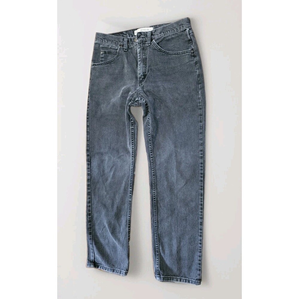 Vintage Lee Mens 2005908 Washed Black Rigid Denim Jeans 33x32 Y2K 2006 Mexico - Picture 2 of 16